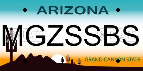 MGZSSBS Arizona License Plate