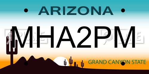 MHA2PM Arizona License Plate