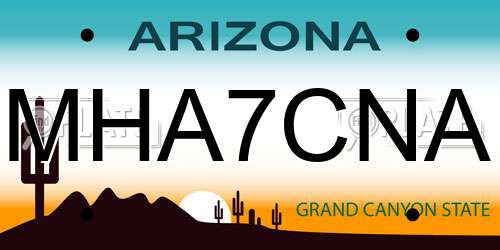 MHA7CNA Arizona License Plate