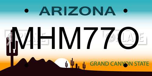 MHM77O Arizona License Plate