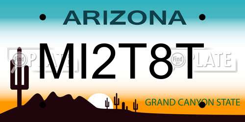 MI2T8T Arizona License Plate