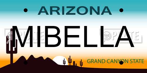 MIBELLA Arizona License Plate