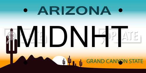 MIDNHT Arizona License Plate