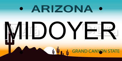 MIDOYER Arizona License Plate