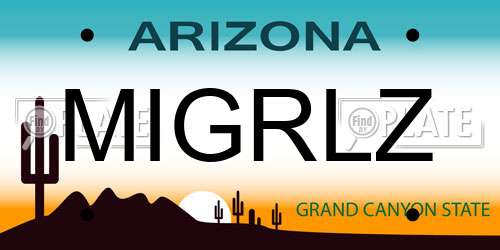 MIGRLZ Arizona License Plate