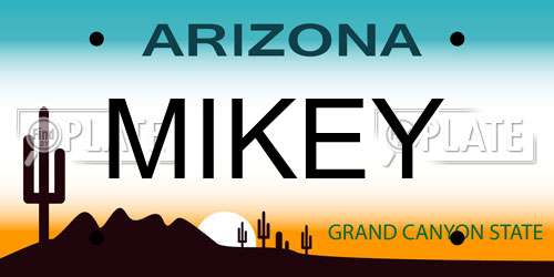 MIKEY Arizona License Plate