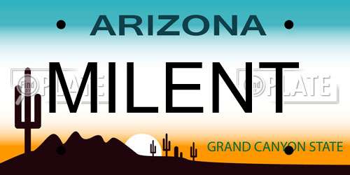 MILENT Arizona License Plate