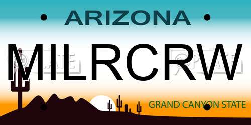 MILRCRW Arizona License Plate