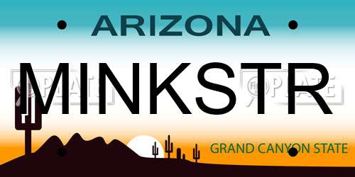 MINKSTR Arizona License Plate