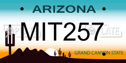 MIT257 Arizona License Plate