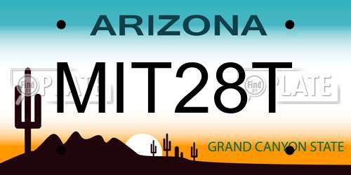 MIT28T Arizona License Plate
