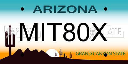 MIT80X Arizona License Plate