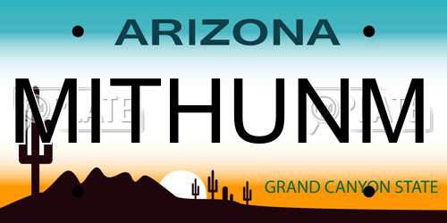 MITHUNM Arizona License Plate