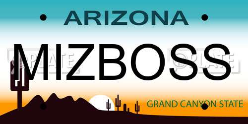 MIZBOSS Arizona License Plate