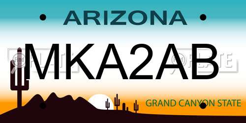 MKA2AB Arizona License Plate