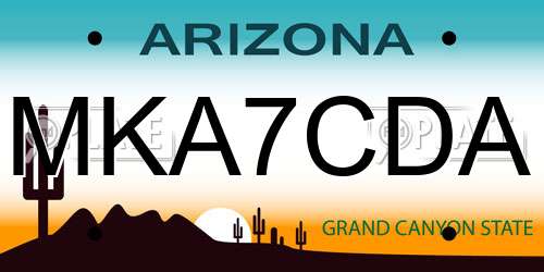 MKA7CDA Arizona License Plate