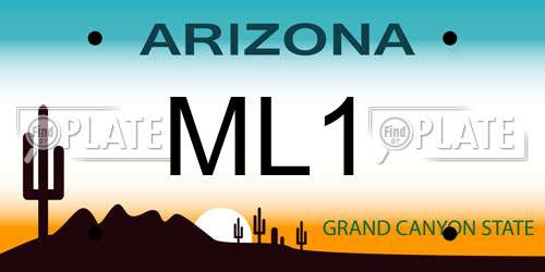 ML1 Arizona License Plate