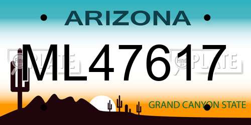 ML47617 Arizona License Plate