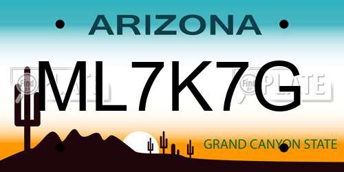 ML7K7G Arizona License Plate