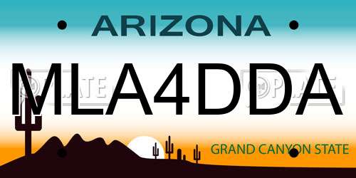 MLA4DDA Arizona License Plate