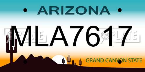MLA7617 Arizona License Plate