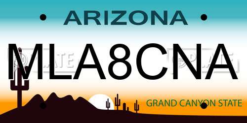 MLA8CNA Arizona License Plate