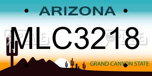 MLC3218 Arizona License Plate