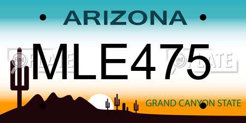 MLE475 Arizona License Plate
