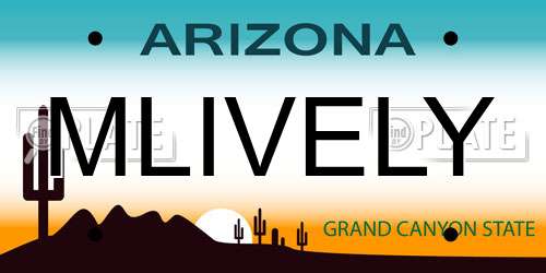 MLIVELY Arizona License Plate