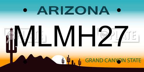 MLMH27 Arizona License Plate