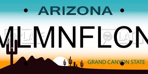 MLMNFLCN Arizona License Plate