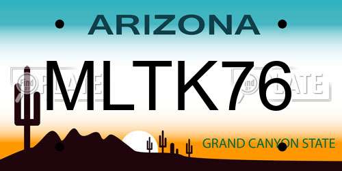 MLTK76 Arizona License Plate