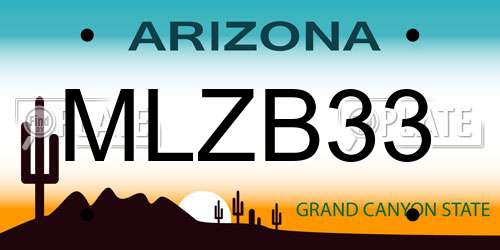 MLZB33 Arizona License Plate