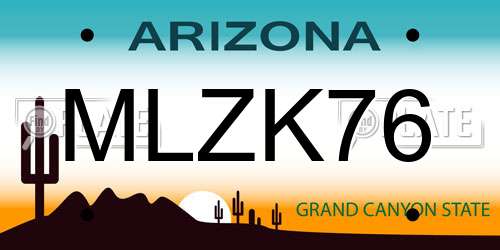 MLZK76 Arizona License Plate