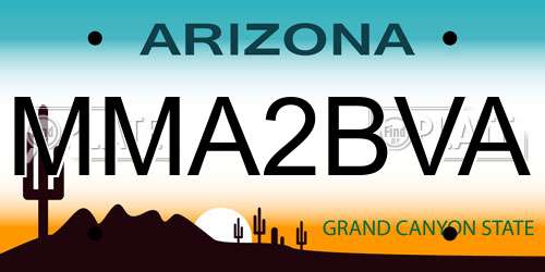 MMA2BVA Arizona License Plate