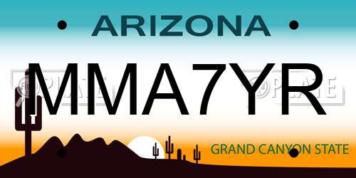 MMA7YR Arizona License Plate