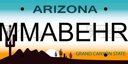 MMABEHR Arizona License Plate