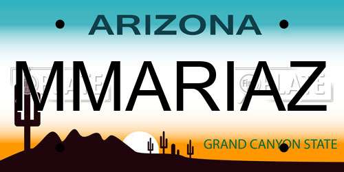 MMARIAZ Arizona License Plate