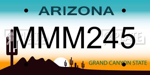 MMM245 Arizona License Plate