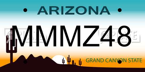 MMMZ48 Arizona License Plate