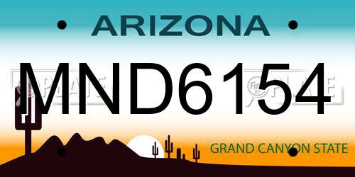MND6154 Arizona License Plate