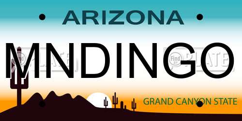 MNDINGO Arizona License Plate