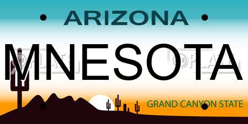 MNESOTA Arizona License Plate