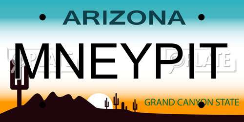 MNEYPIT Arizona License Plate