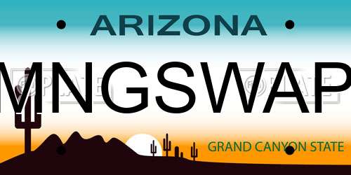 MNGSWAP Arizona License Plate