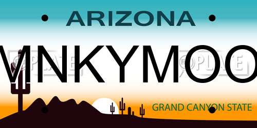 MNKYMOO Arizona License Plate