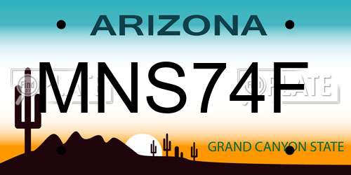 MNS74F Arizona License Plate