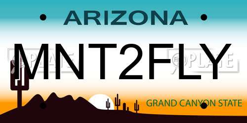 MNT2FLY Arizona License Plate