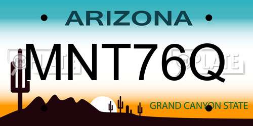 MNT76Q Arizona License Plate