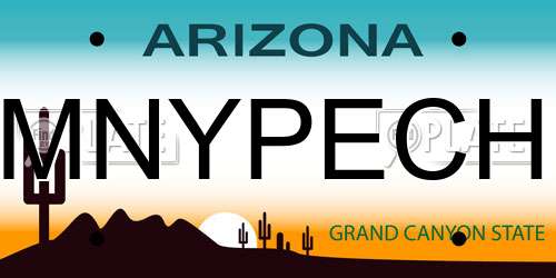 MNYPECH Arizona License Plate